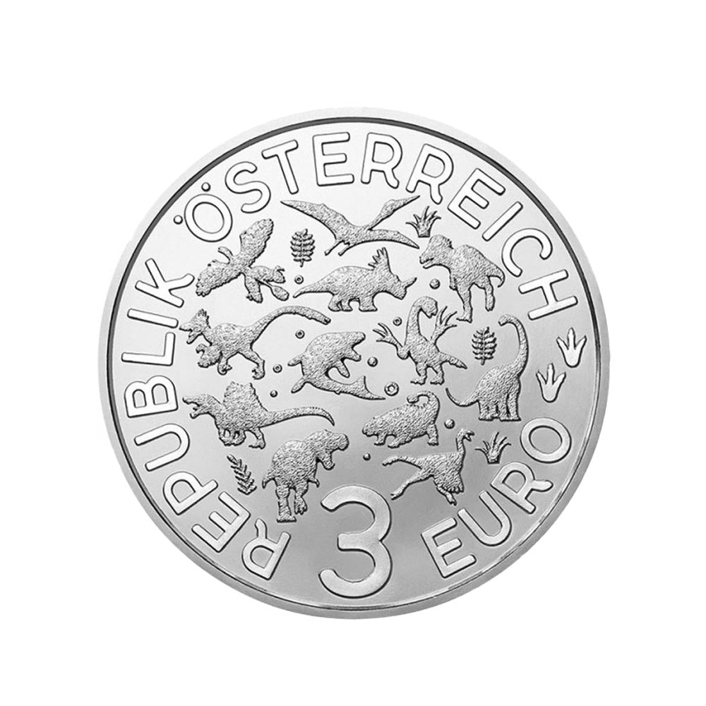 Austria 2021 - 3 Euro Commemorative - Styracosaur - 8/12