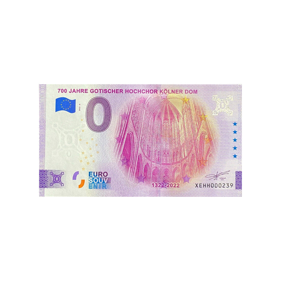 Billet souvenir de zéro euro - 700 Jahre Gotischer Hochchor Kölner Dom - Allemagne - 2022