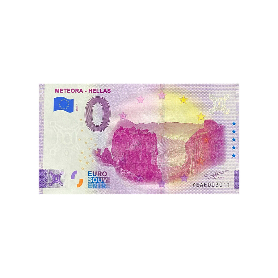 Billet souvenir de zéro euro - Meteora - Hellas - Grèce - 2022