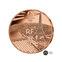 Jeux Olympiques de Paris 2024 - Cyclisme sur piste - Monnaie de 1/4€ Bronze - 2022
