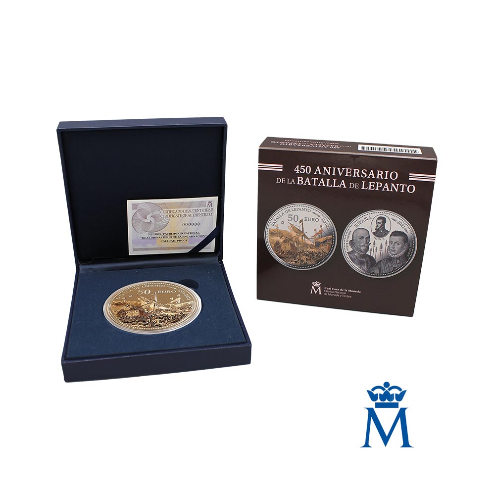 450 ° anniversario della battaglia di Lepante - valuta di 50 euro d'argento - BE 2021