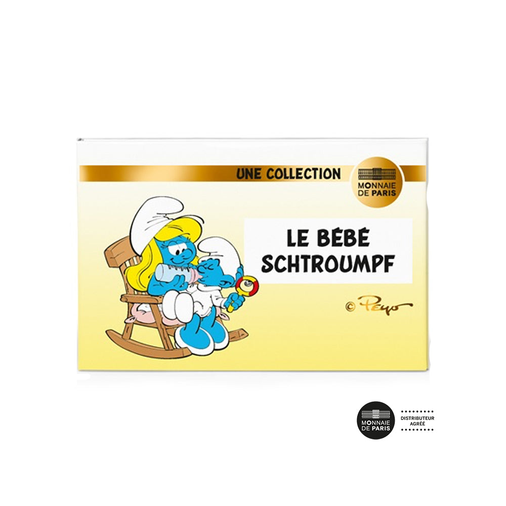 Le bébé Schtroumpf - Monnaie de 50€ Argent Colorisée - 2020