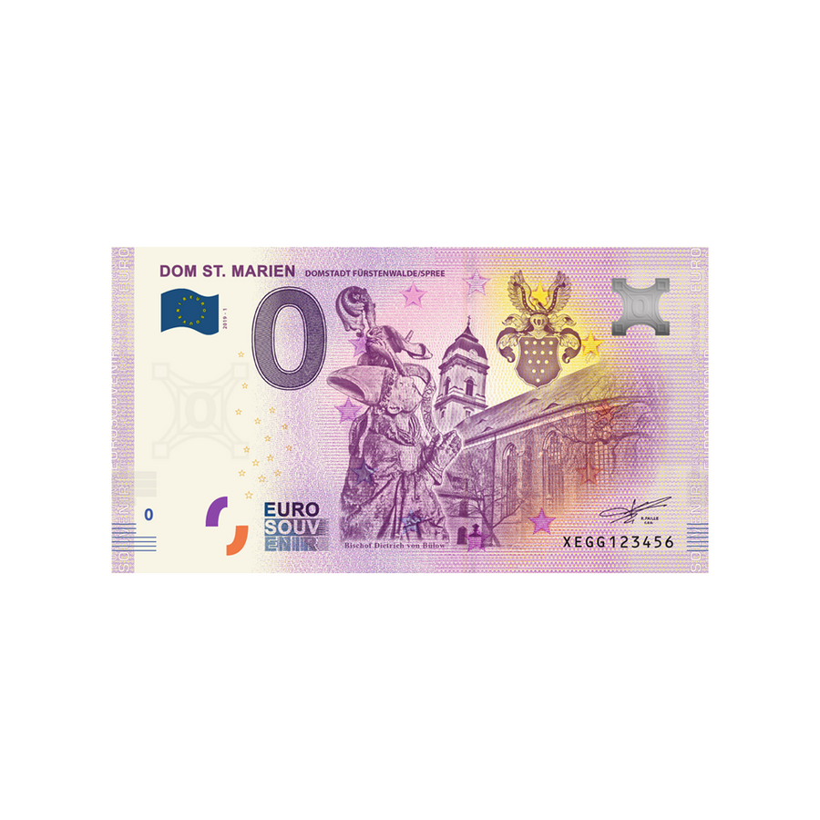 Souvenir ticket from zero Euro - Dom St. Marien - Germany - 2019