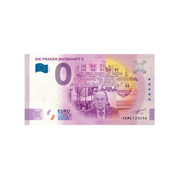 Bilhete de lembrança de zero a euro - die prager Botschaft II - Alemanha - 2021