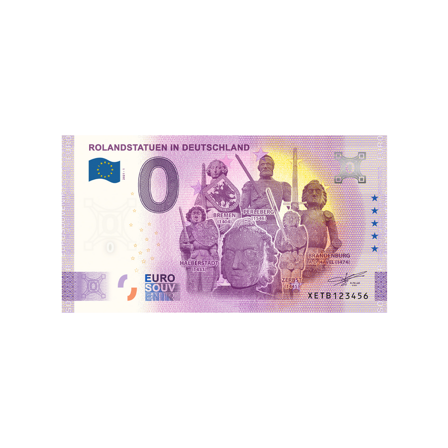 Billet souvenir de zéro euro - Rolandstatuen in Deutschland - Allemagne - 2021