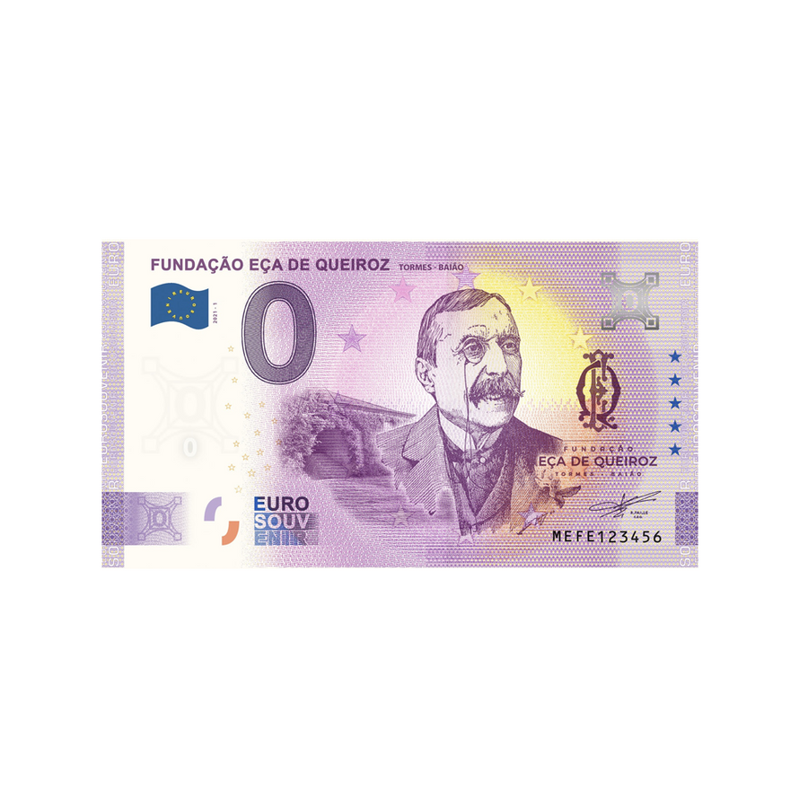 Souvenir -Ticket von Null bis Euro - Fundaçao Eça de Queiroz - Portugal - 2021