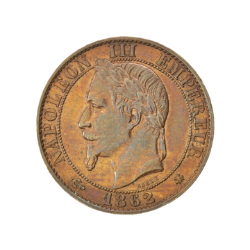 5 cents Napoleon III Laureate head