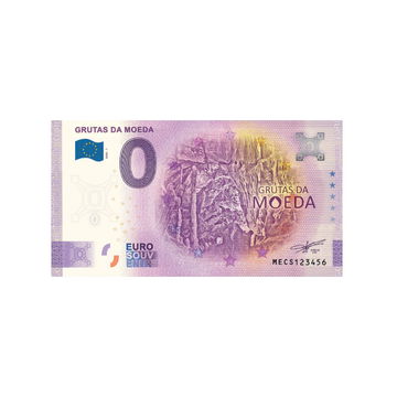 Zero euro souvenir ticket-Grutas da Moeda - Portugal-2021