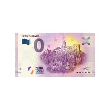 Souvenir -Ticket von null Euro - Hrad L'Ubovna - Slowakei - 2019