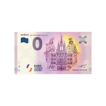 Bilhete de lembrança de zero para euro - Kosice 1 - Eslováquia - 2019