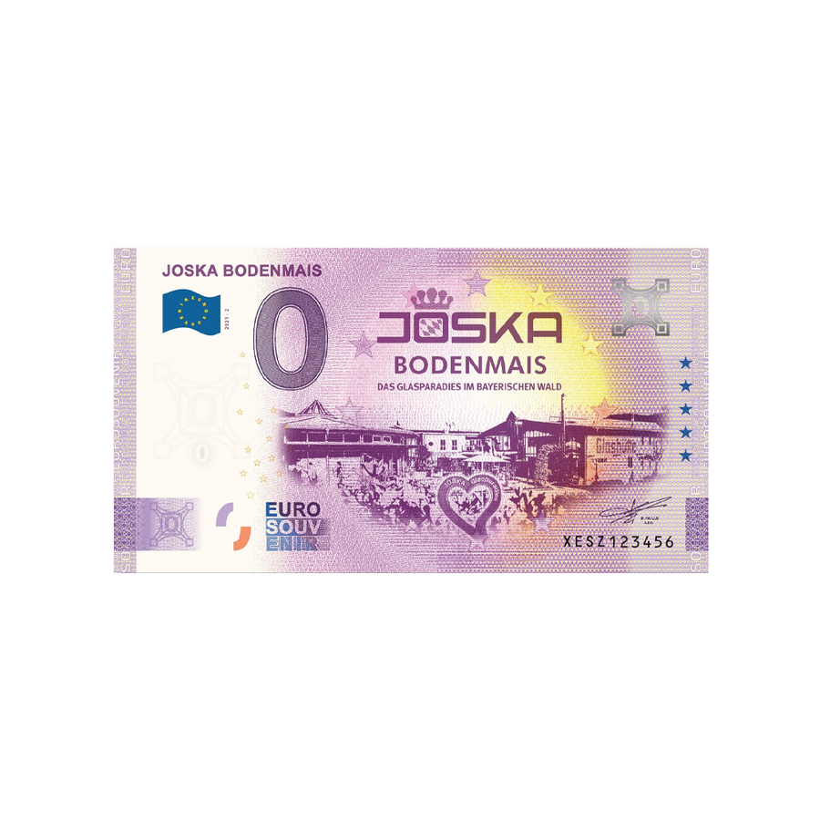 Bilhete de lembrança de zero a euro - Joska Bodenmais - Alemanha - 2021