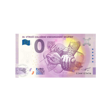 Billet souvenir de zéro euro - 30. Výročí založení visegrádské skupiny - Slovaquie - 2021