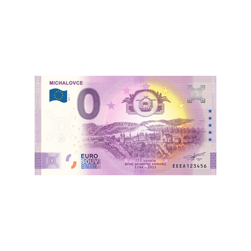 Souvenir ticket from zero to Euro - Michalovce - Slovakia - 2021