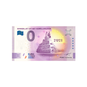 Billet souvenir de zéro euro - Bankbiljet Uit Het Huwelijksjaar - Pays-Bas - 2021