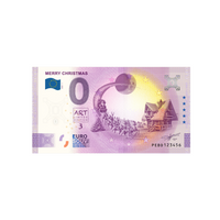 Souvenir -Ticket von Null bis Euro - Frohe Weihnachten - Niederlande - 2020