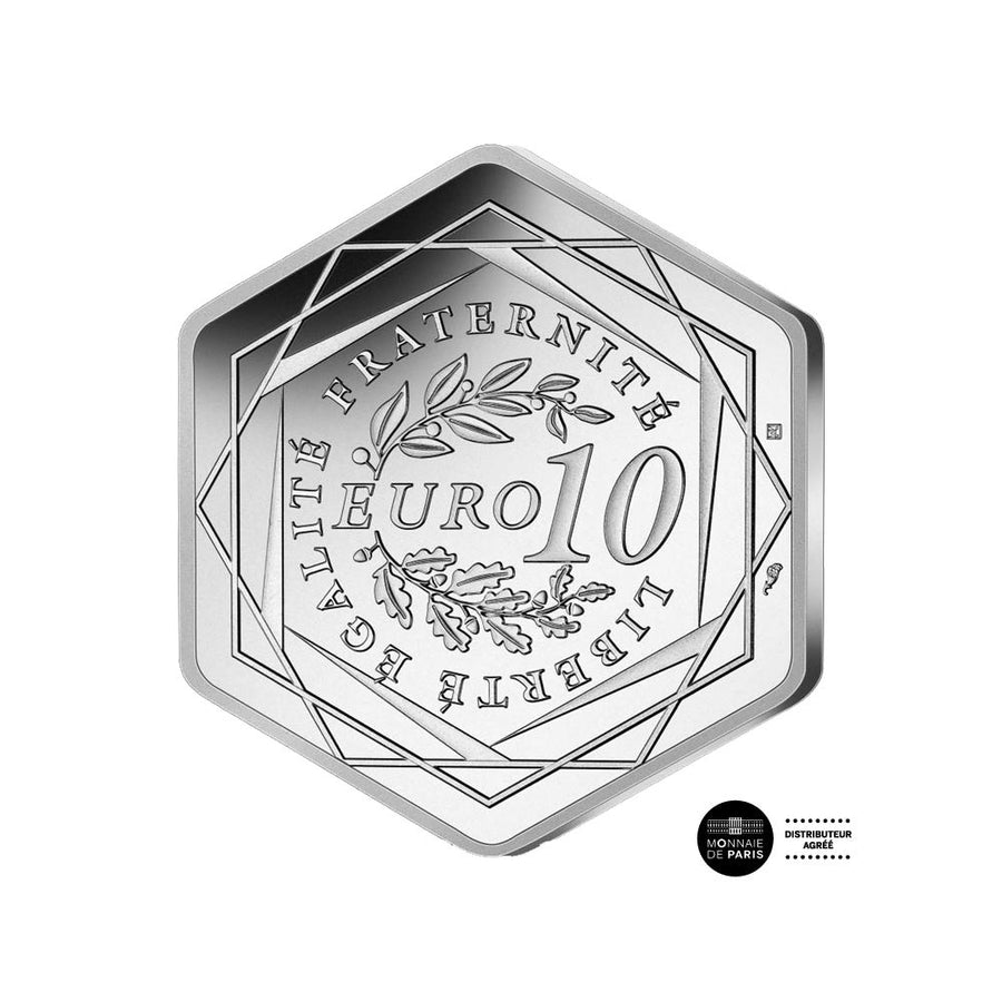Pariser Olympischen Spiele 2024 - 10 € hexagonales Silber