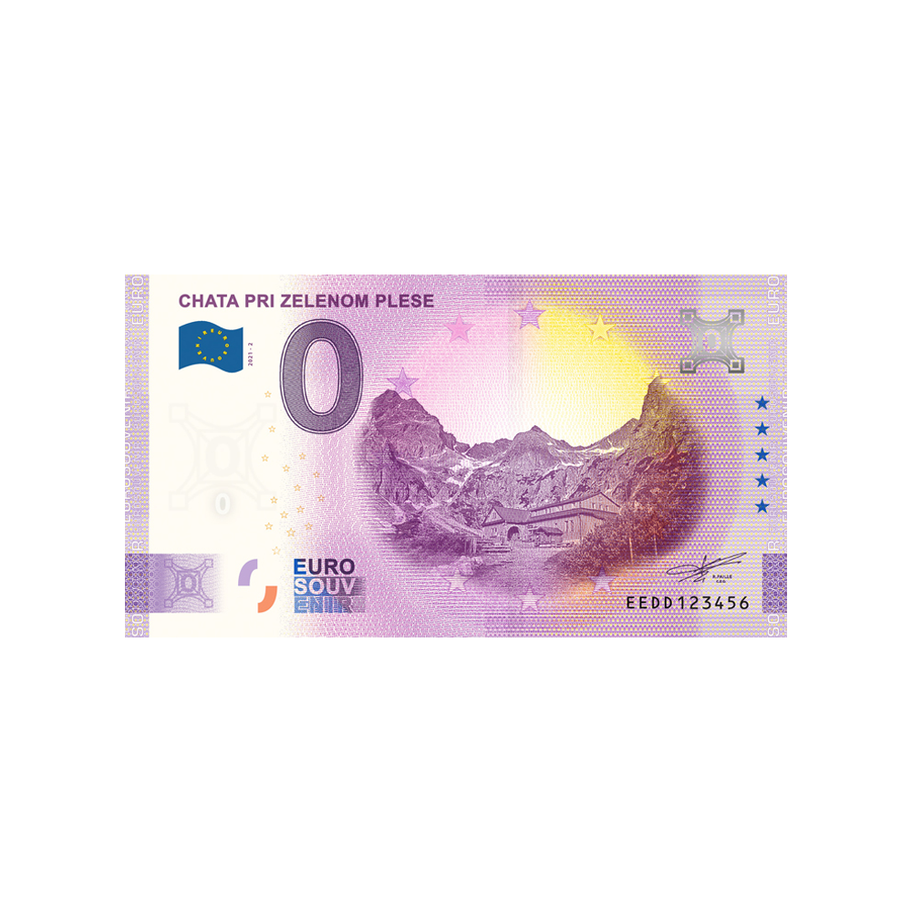 Bilhete de lembrança de zero para euro - chata Pri Zelenom Plese - Eslováquia - 2021