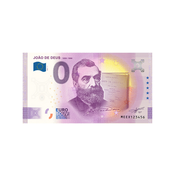 Bilhete de lembrança de zero a euro - João de deus - Portugal - 2021