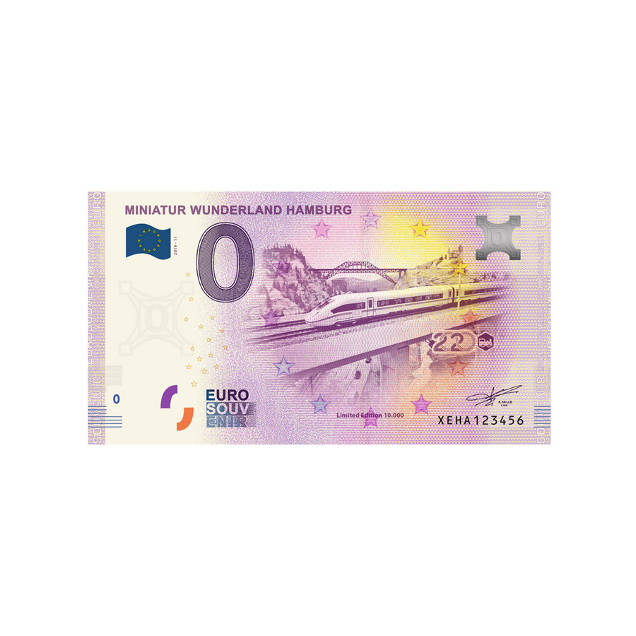 Souvenir ticket from zero euro - miniature wunderland hamburg 3 - Germany - 2019