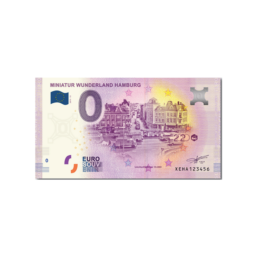 Souvenir ticket from zero euro - miniature wunderland hamburg 5 - Germany - 2019
