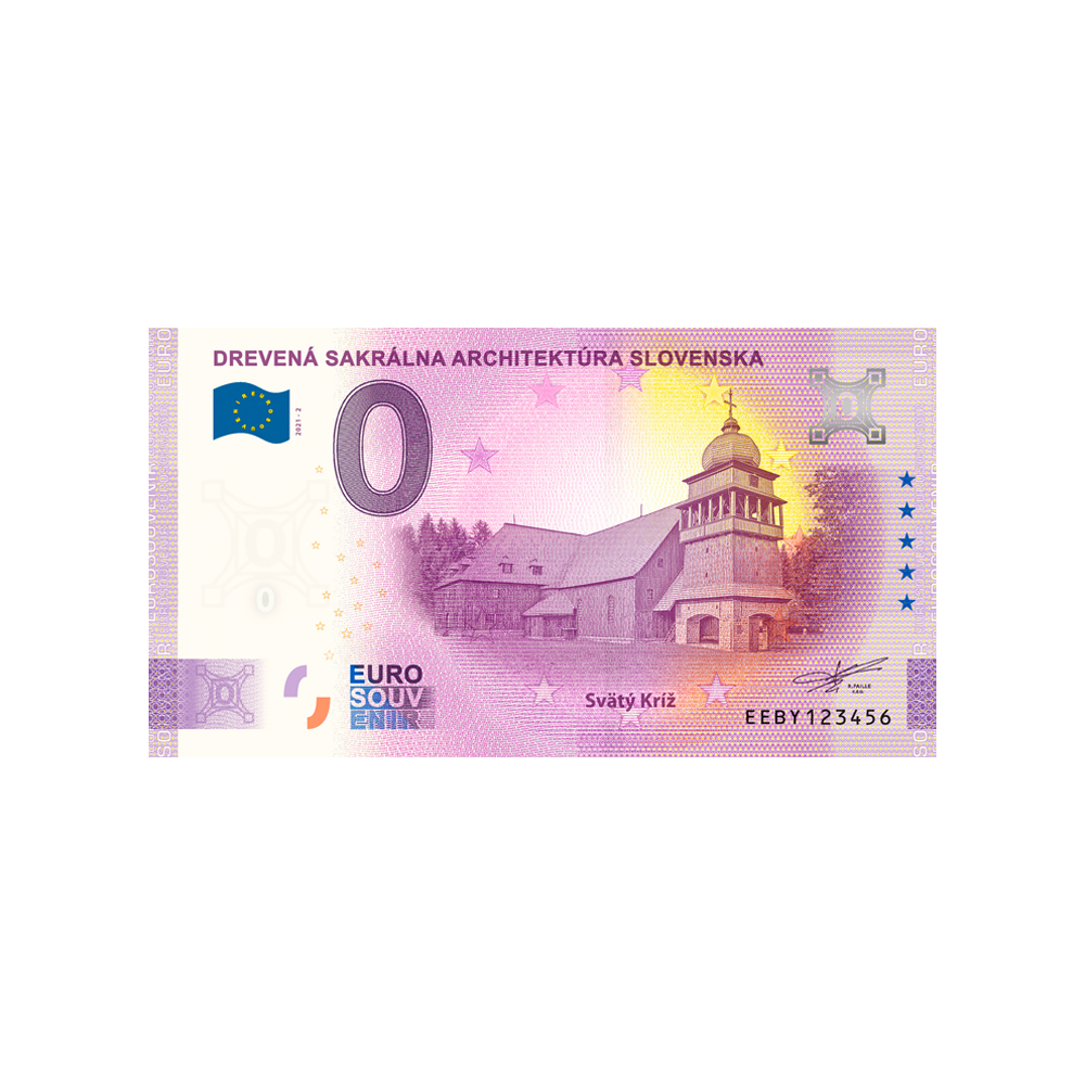 Billet souvenir de zéro euro - Drevená sakrálna architektúra slovenska 1 - Slovaquie - 2021