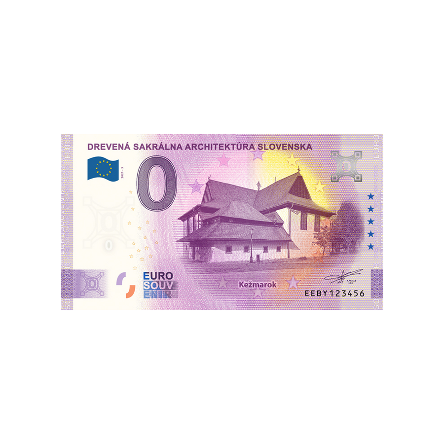 Biglietto di souvenir da zero euro - Drevená Sakrálna Archktúra Slovenska 2 - Slovacchia - 2021