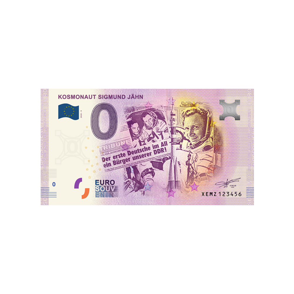 Souvenir ticket from zero to Euro - Kosmonaut Sigmund Jähn - Germany - 2020