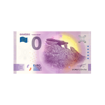 Souvenir ticket from zero euro - gouézec - karreg an tan - france - 2021