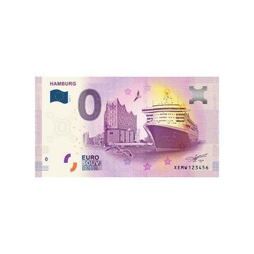Bilhete de lembrança de zero para euro - Hamburgo - Alemanha - 2020