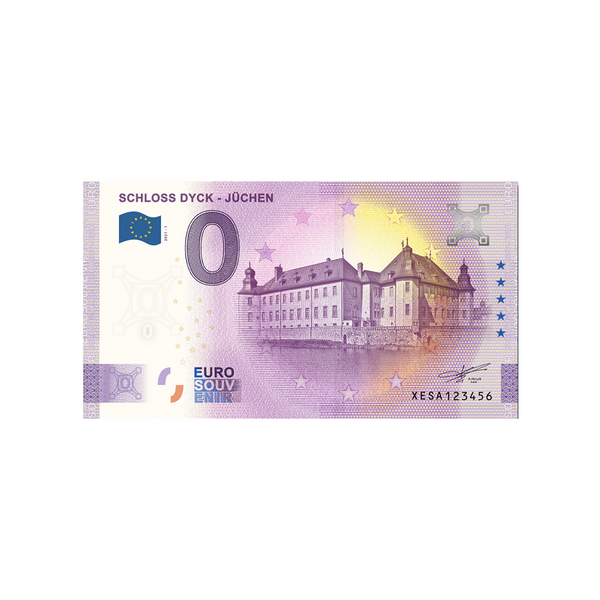 ⁣⁢Zero Euro Souvenir Banknote - Schloss Dyck - Jüchen - Germany - 2021⁤⁣