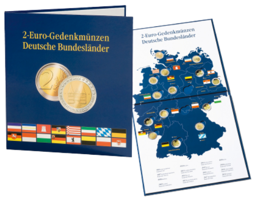 Album numismatique PRESSO, € collection P. pièces de monnaies 2 euro, états  fédéraux alle.