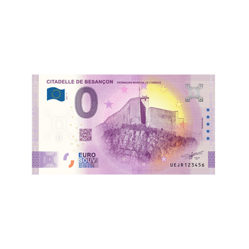 Billet souvenir de zéro euro - Citadelle de Besançon - France - 2021