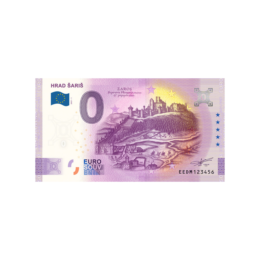 Souvenir Ticket van Zero Euro - Hrad Šariš - Slowakije - 2021