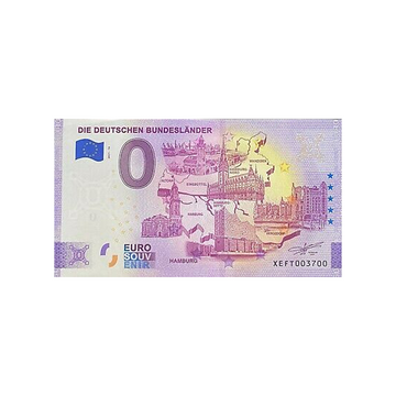 Bilhete de lembrança de zero a euro - die deutschen bundesländer hamburgo - Alemanha - 2021