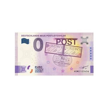 Billet souvenir de zéro euro - Deutschland Neue Postleitzahlen - Allemagne - 2020