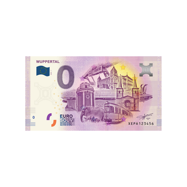 ⁣⁢Zero Euro Souvenir Banknote - Wuppertal - Germany - 2020⁤⁣