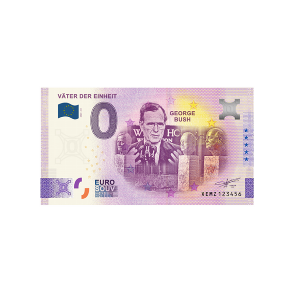⁣⁢Zero Euro Souvenir Banknote - Väter der Einheit - George Bush - Germany - 2020⁤⁣