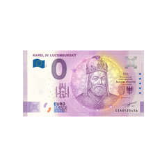 ⁣⁢Banknot pamiątkowy zero euro - Karol IV Luksemburski - Czechy - 2021⁤⁣