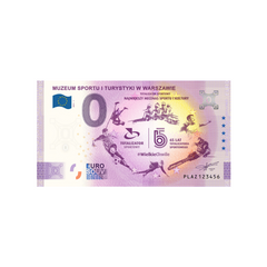 ⁣⁢Zero Euro Souvenir Banknote - Museum of Sport and Tourism in Warsaw - Totalizator Sportowy - Poland - 2021⁤⁣