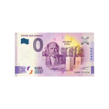 Bilhete de lembrança de zero a euro - Väter der Einheit - Helmut Kohl - Alemanha - 2020