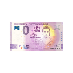⁣⁢Null-Euro-Souvenir-Banknote - Muzeum Sportu i Turystyki w Warszawie - Zbigniew Gut - Polen - 2021⁤⁣