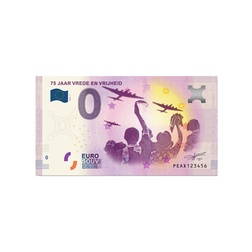 Souvenir ticket from zero to Euro - 75 Jaar Vrede en Vrijheid - Netherlands - 2020