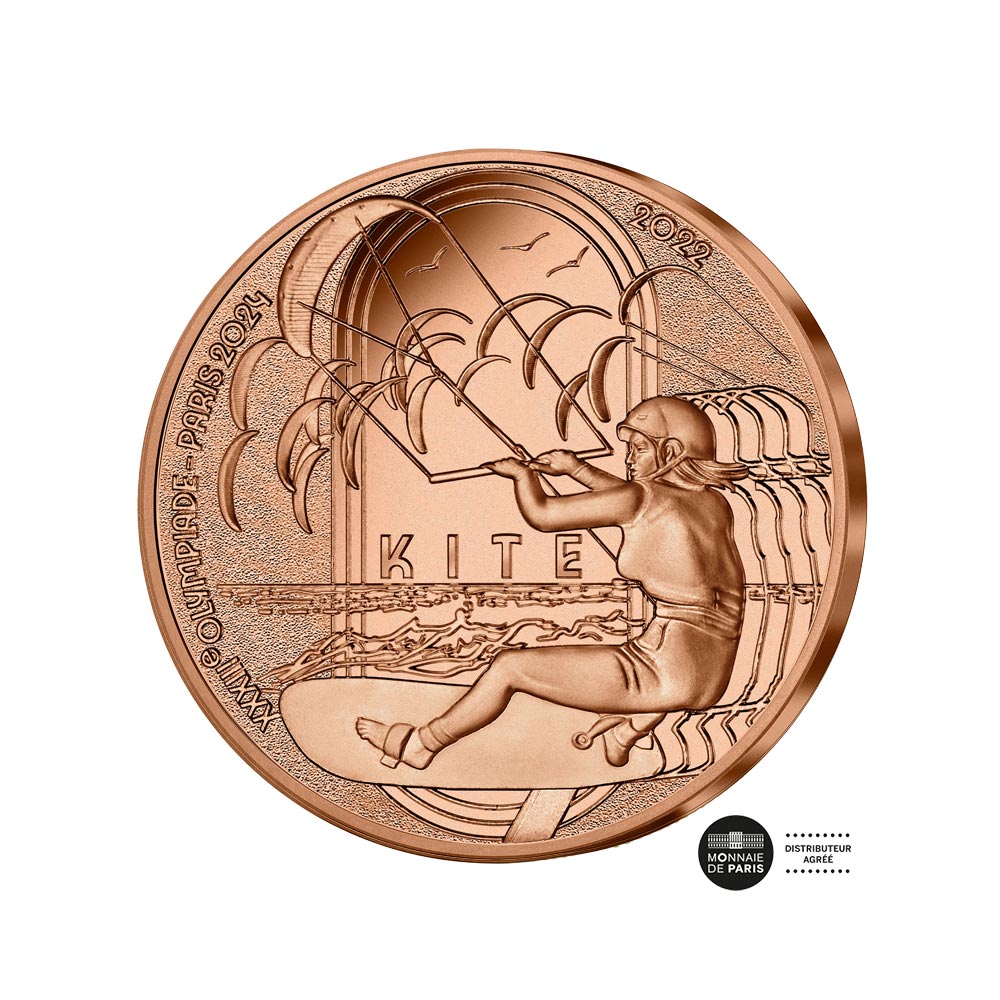 Jeux Olympiques de Paris 2024 - Kite - Monnaie de 1/4€ Bronze - 2022