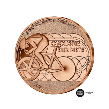 Paris 2024 Jogos Olímpicos - Rastreando Ciclismo - Moeda de Bronze 1/4 de € - 2022