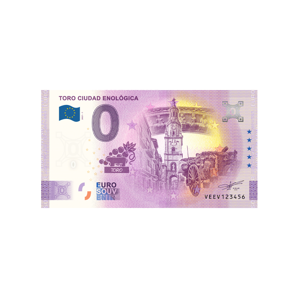 Bilhete de lembrança de zero a euro - Toro Ciudad Aológica - Espanha - 2021