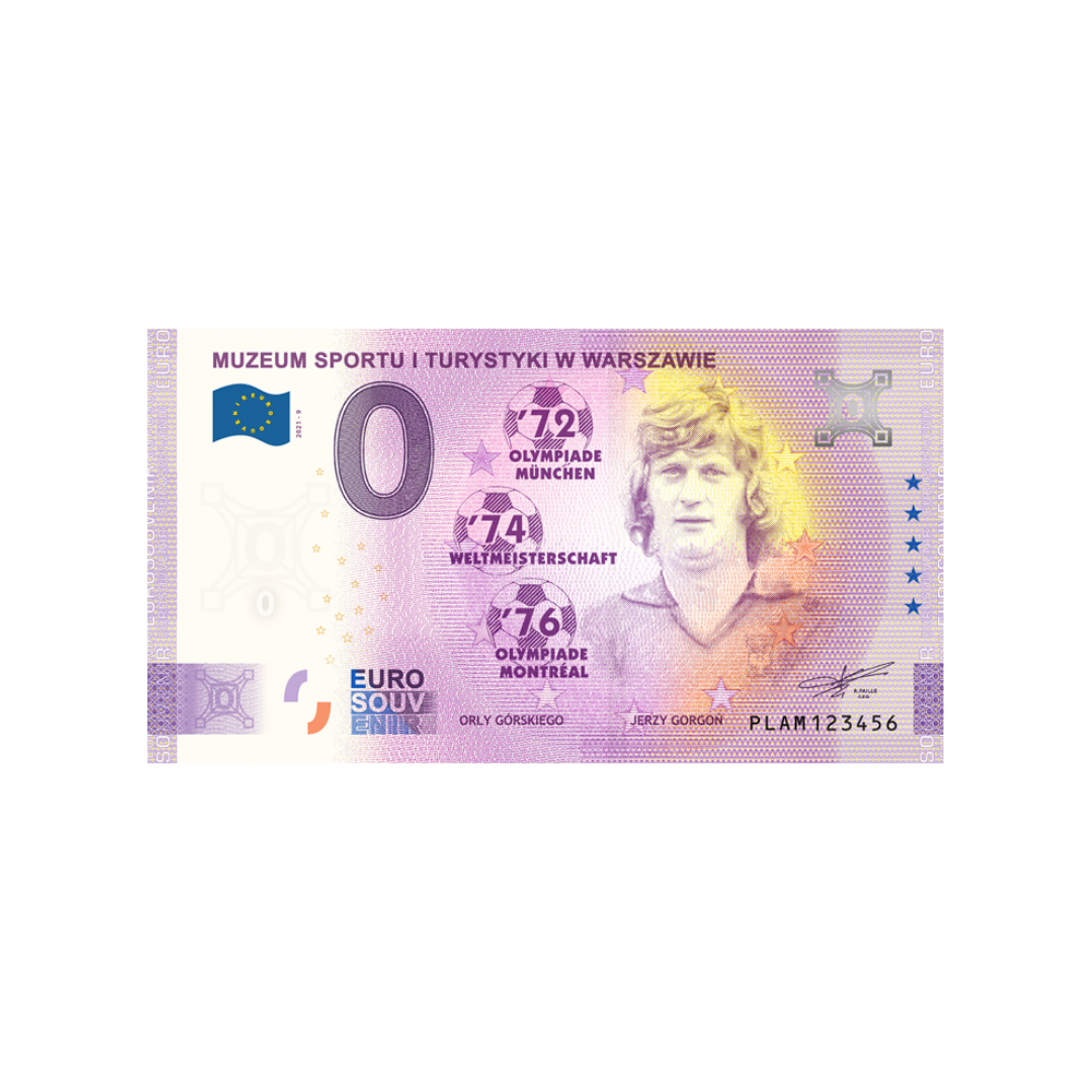 Billet souvenir de zéro euro - Muzeum Sportu i Turystyki w Warszawie - Jerzy Gorgon - Pologne - 2021