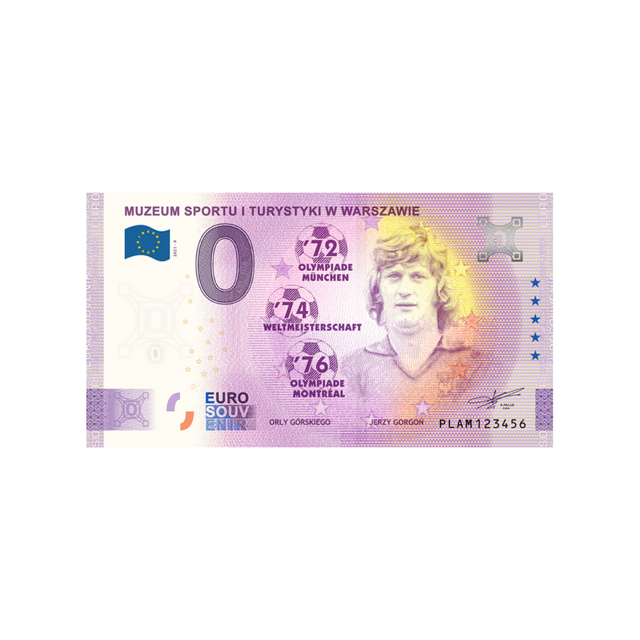 Billet souvenir de zéro euro - Muzeum Sportu i Turystyki w Warszawie - Jerzy Gorgon - Pologne - 2021