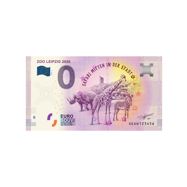 ⁣⁢Zero Euro Souvenir Banknote - Zoo Leipzig 2020 - Germany - 2019⁤⁣