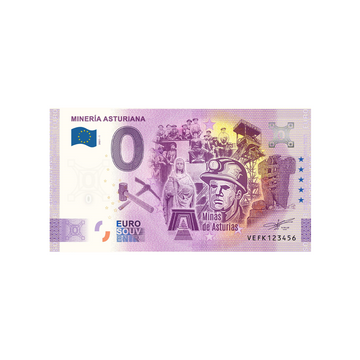Souvenir ticket from zero to Euro - Minería Astiana - Spain - 2021