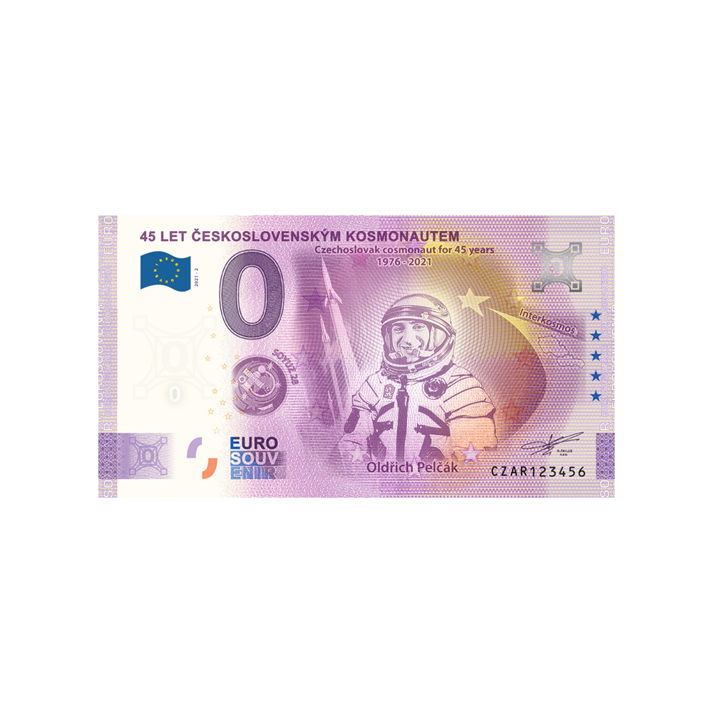 Souvenir -Ticket von null Euro - 45 let československým kosmonautem - Oldřich Pelčák - Tchéquie - 2021